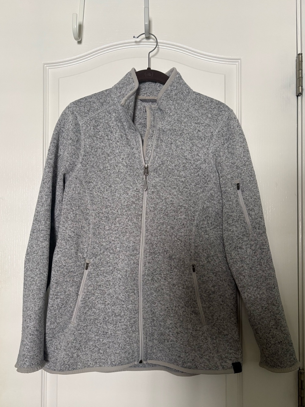 L.L. Bean Gray Full-Zip Women's Fleece Sweater Jacket, Medium